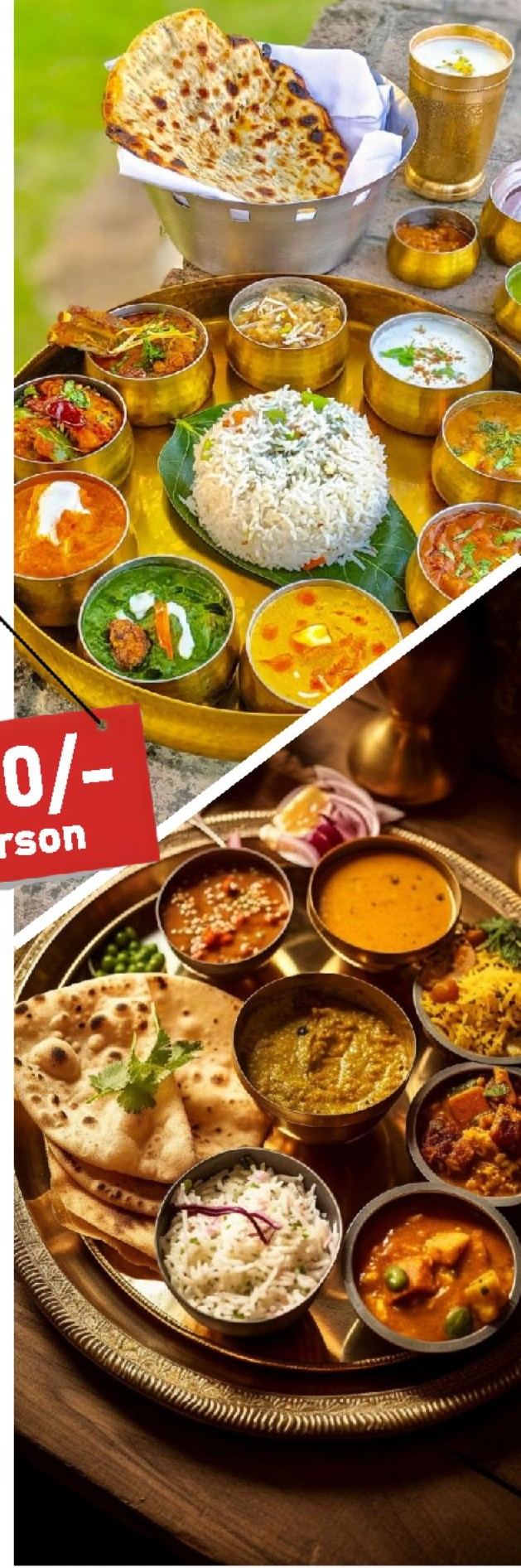 Super deluxe thali with paneer, dal, rice and roti